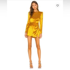 House of Harlow 1960 x Revolve Krisha Yellow Gold Mini Dress Size Medium